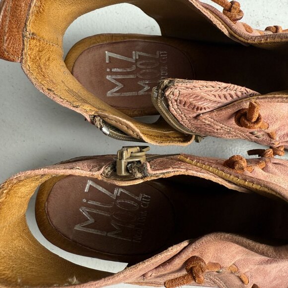 Miz Mooz Celia Leather Open Toe Sandals Blush Pink Size EU 38 US 7.5 - Picture 3 of 10
